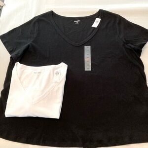 Old Navy V—Neck shirts, one black, one white. New with tags.